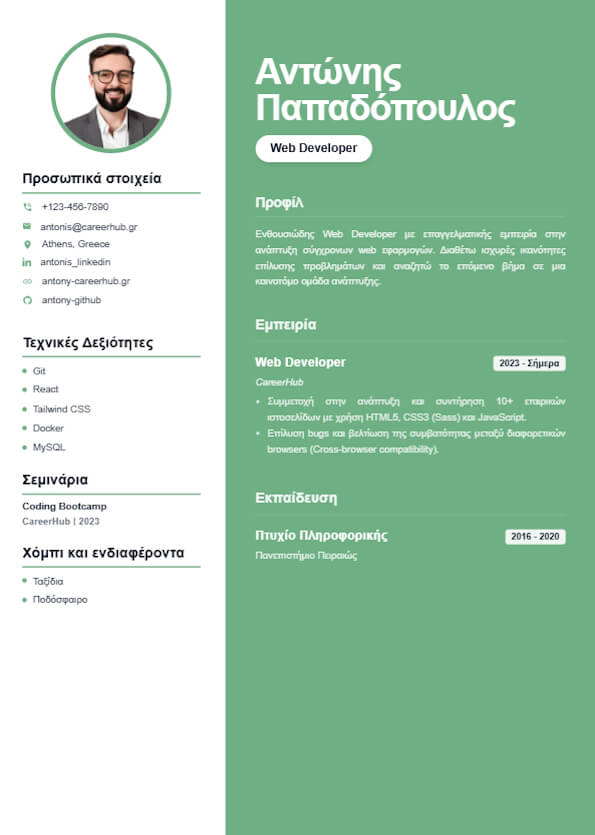 Αυστηρό και επαγγελματικό design βιογραφικού (CV)